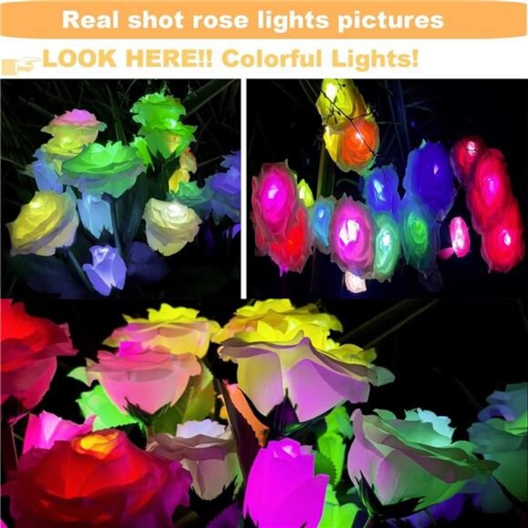 2 Pack Solar Garden Lights Outdoor LED Solar Powered Fairy Landscape Tree Lights - Picture 2 of 7